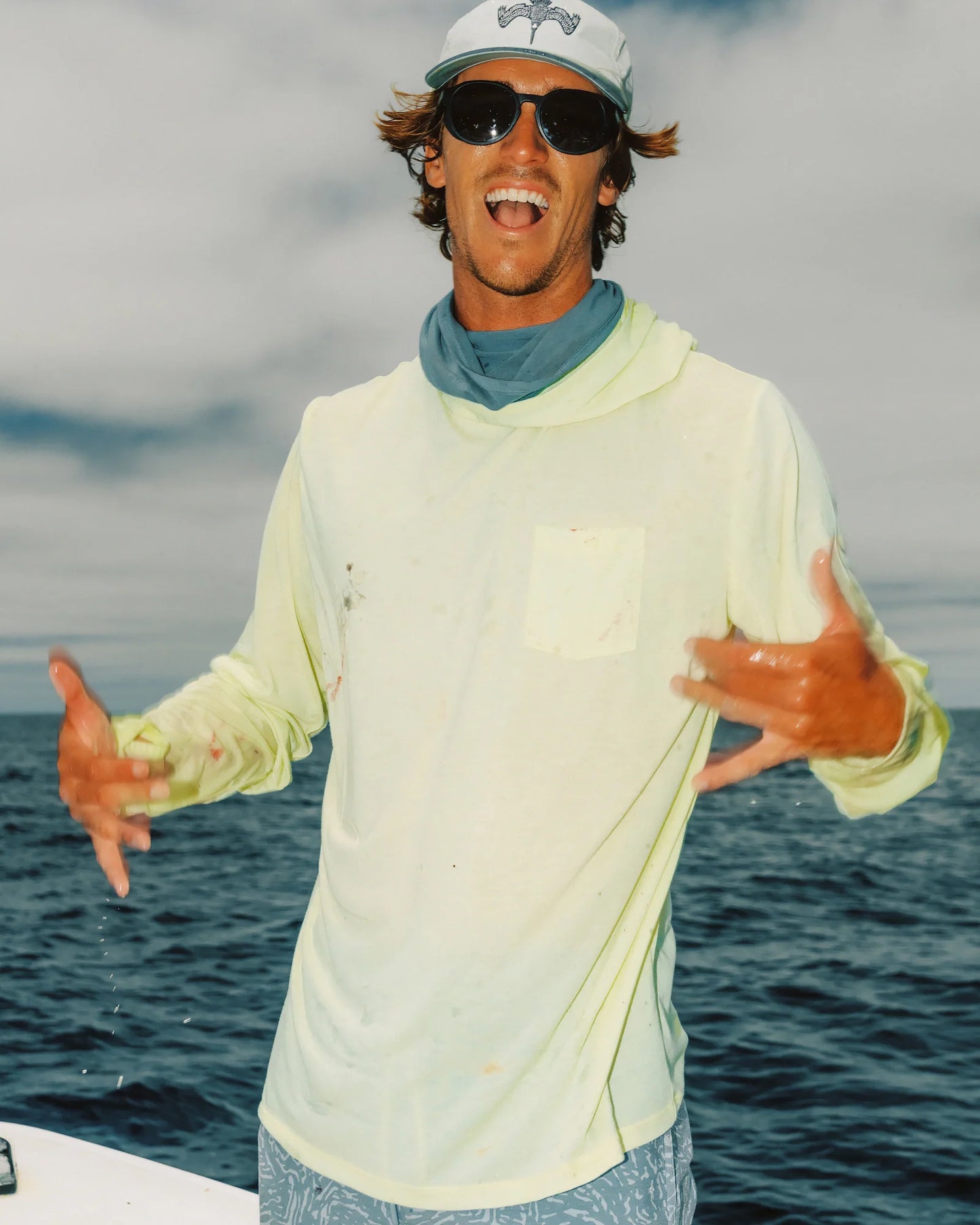 Men's Bamboo Lightweight Hoodie - Bahama Blue