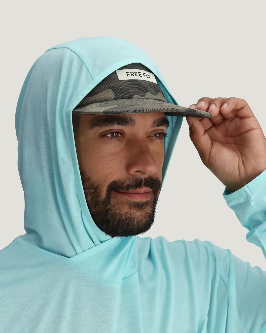 Men's Bamboo Lightweight Hoodie - Bahama Blue