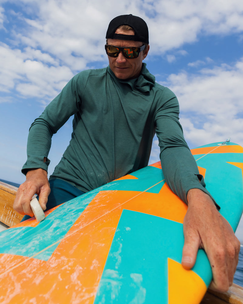 Men's Bamboo Shade Hoodie - Heather Bahama Blue