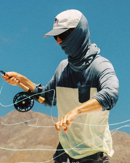 Men's Bamboo Hybrid Hoodie - True Navy / Blue Fog