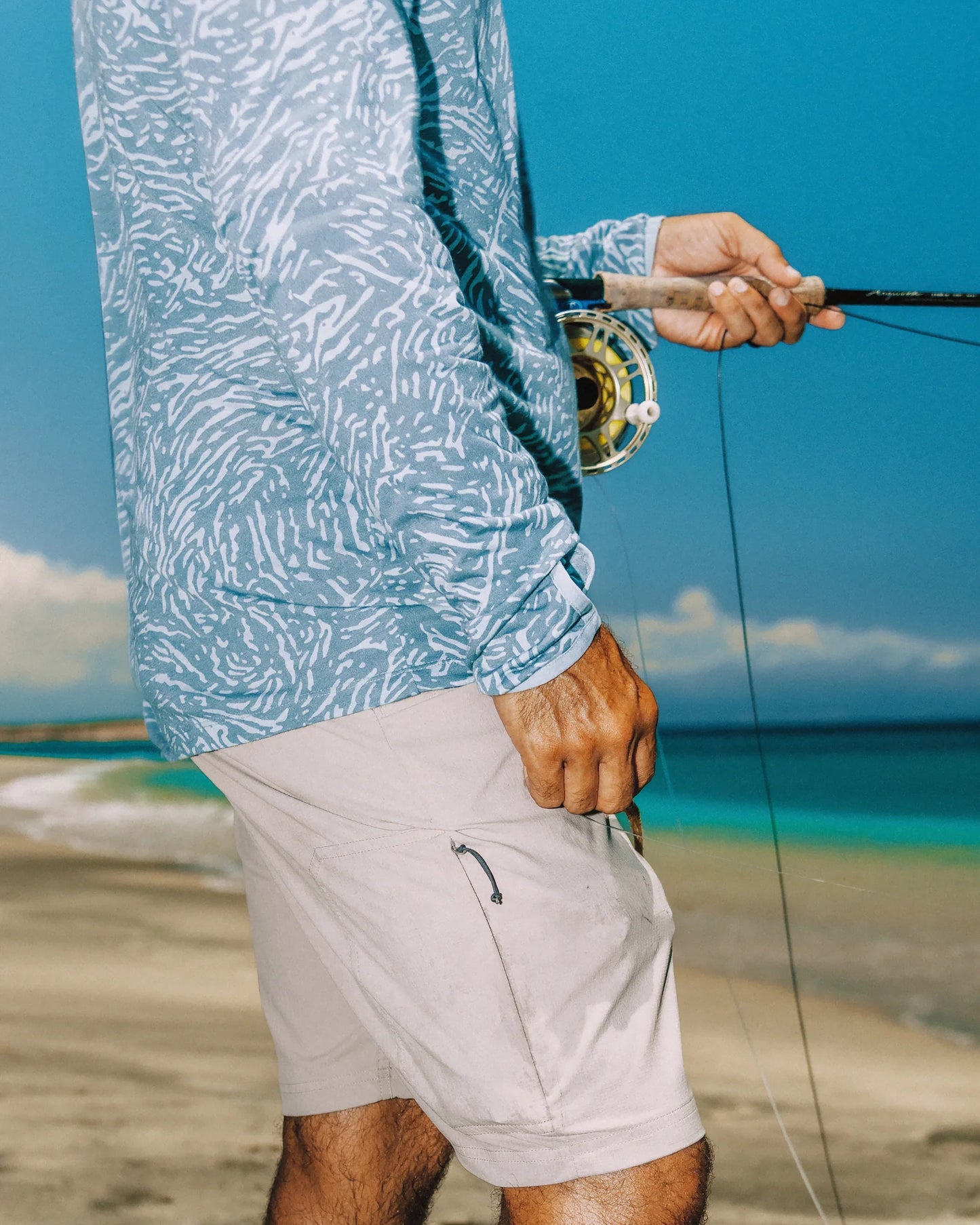 Men's Bamboo Lightweight Hoodie - Bahama Blue